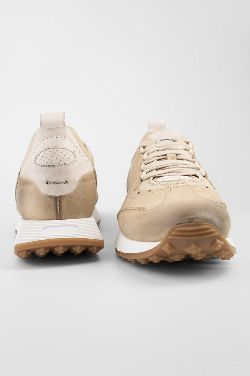 PEARCE desert-brown nubuck wingtip runners.