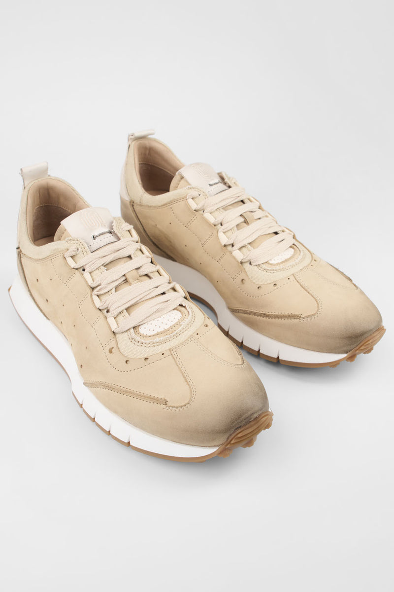 PEARCE desert-brown nubuck wingtip runners.