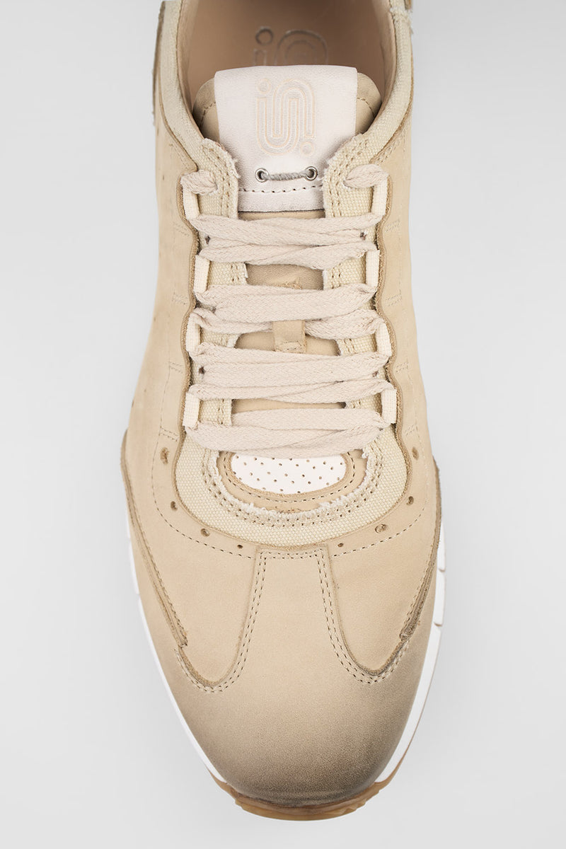 PEARCE desert-brown nubuck wingtip runners.