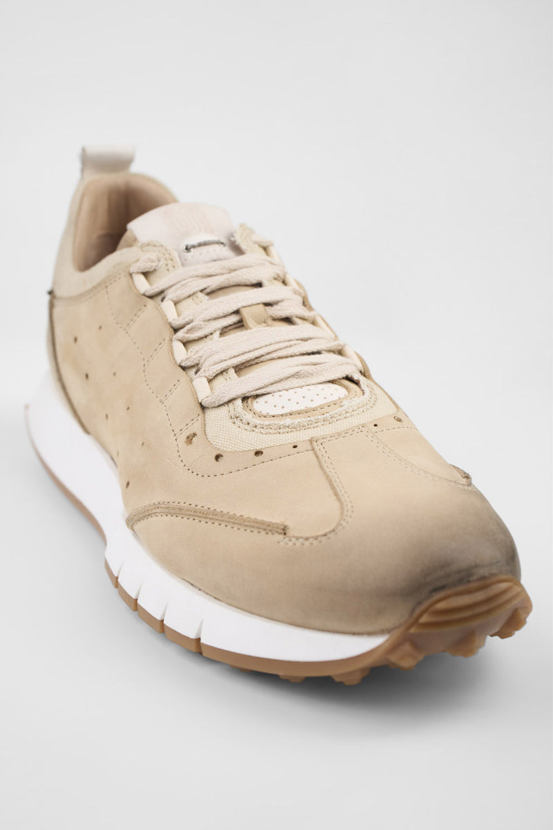 PEARCE desert-brown nubuck wingtip runners.