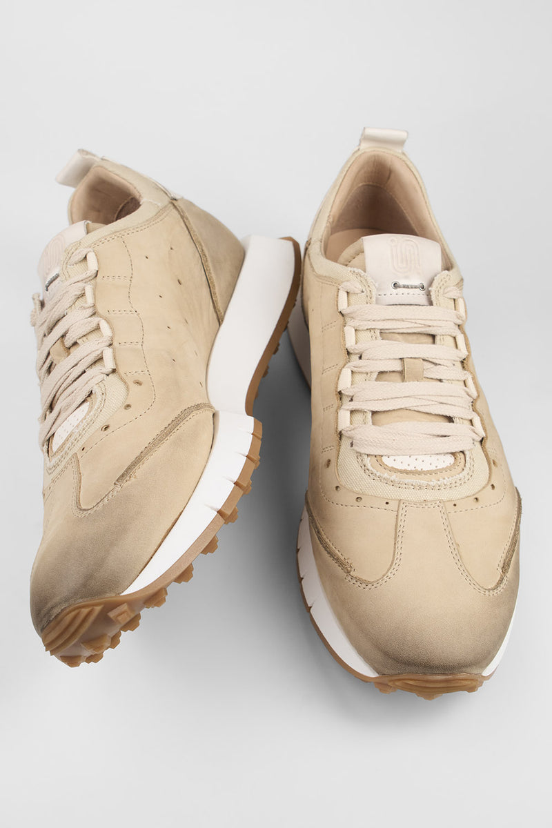 PEARCE desert-brown nubuck wingtip runners.