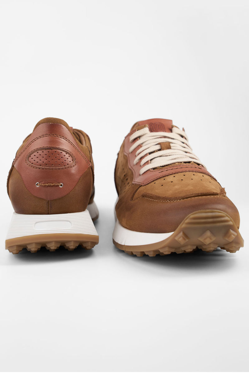 PEARCE rust-brown nubuck runners.
