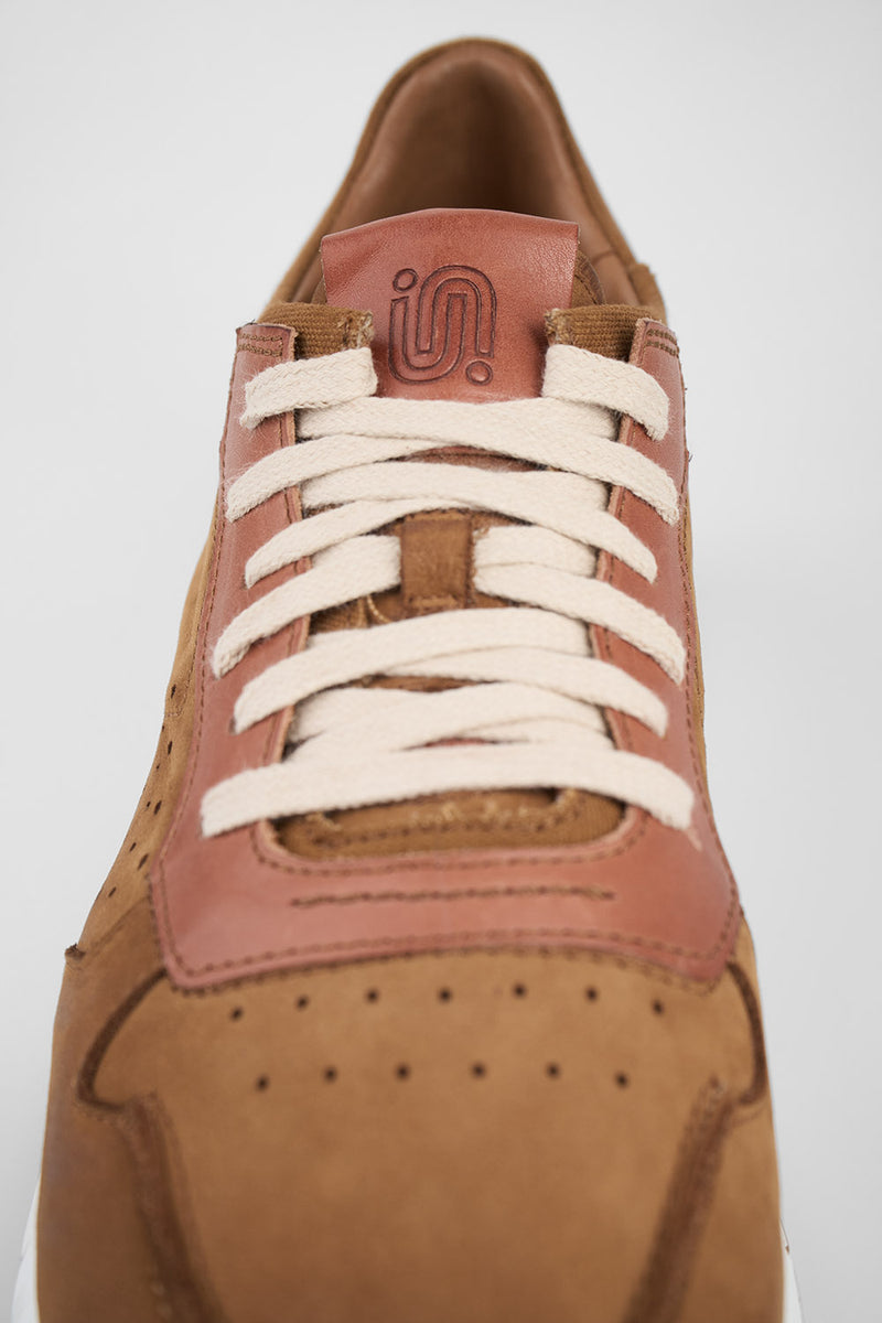 PEARCE rust-brown nubuck runners.
