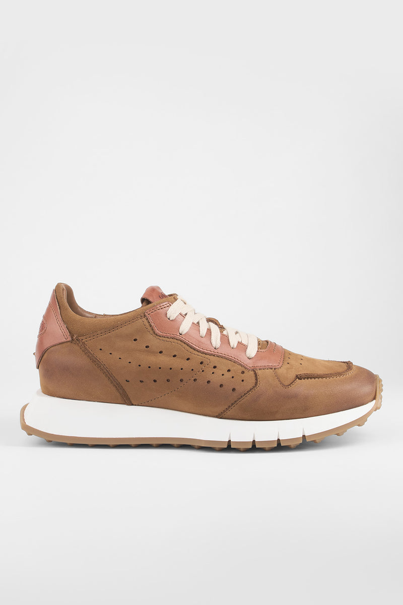 PEARCE rust-brown nubuck runners.