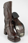 QUINN dark-caramel embellished high boots.