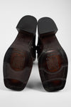 QUINN dark-caramel embellished high boots.