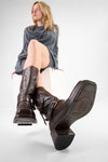 QUINN dark-caramel embellished high boots.