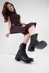 QUINN urban-black buttoned ankle boots.