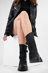 RADNOR matte-black buckle bikers.