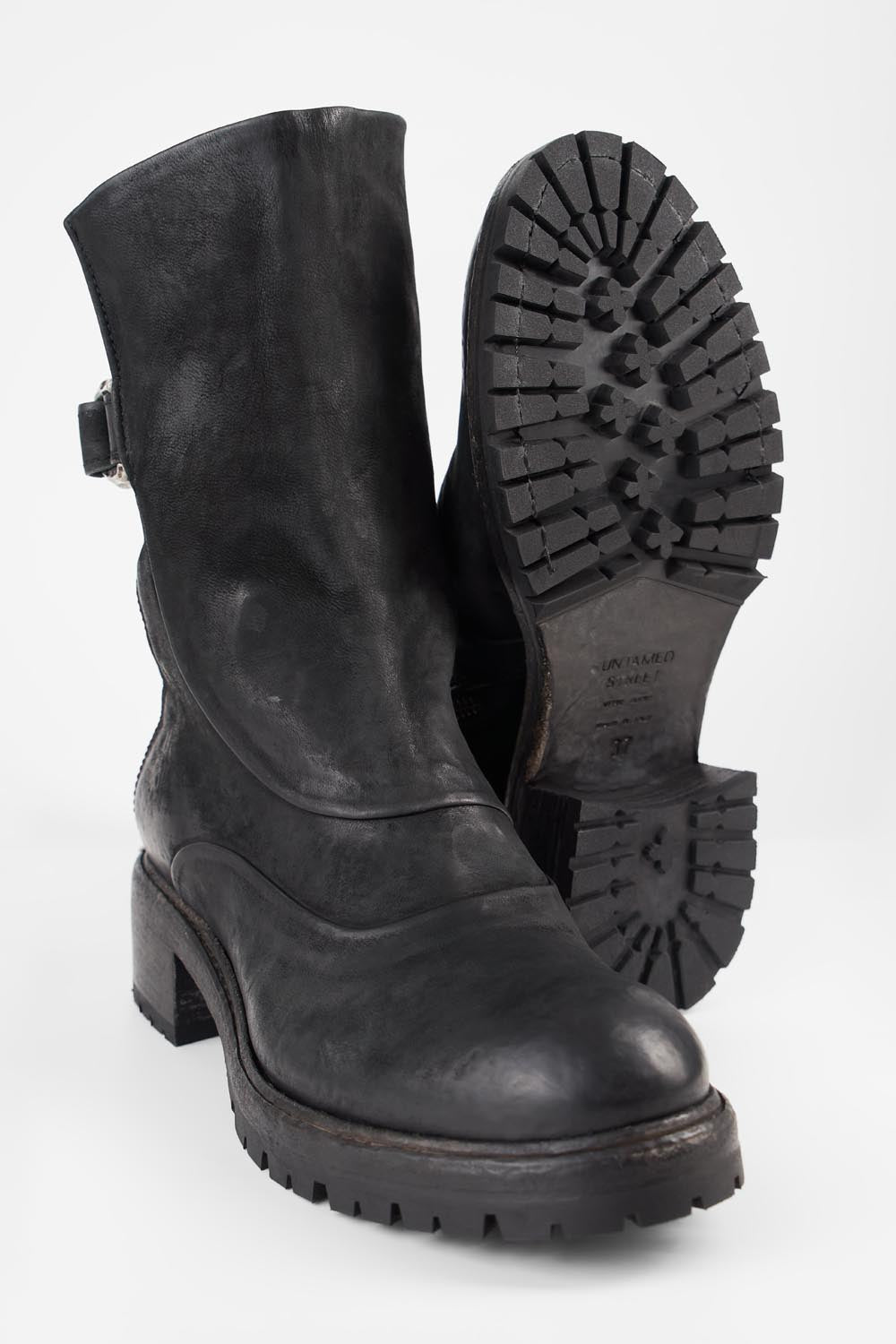 RADNOR matte-black buckle bikers.
