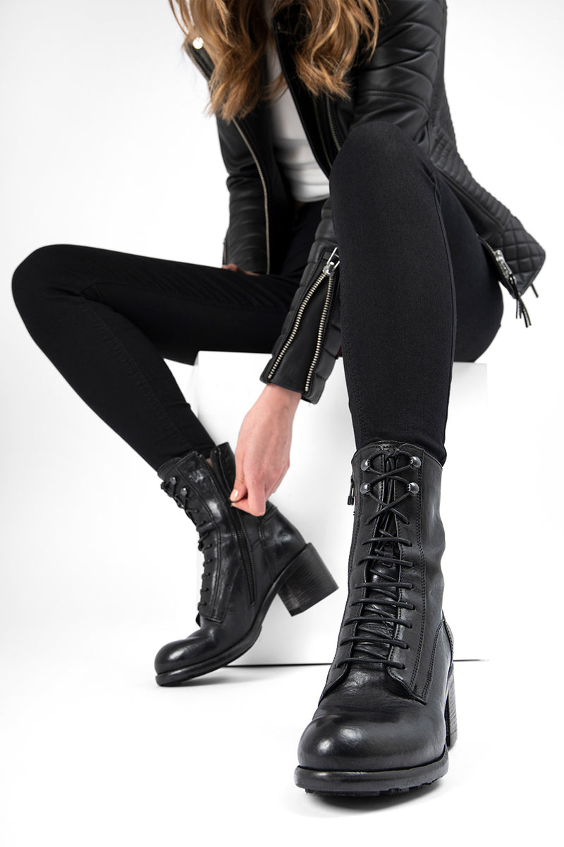 RILEY urban-black military boots.