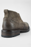 ROWLEY ash-brown folded suede chukka boots.