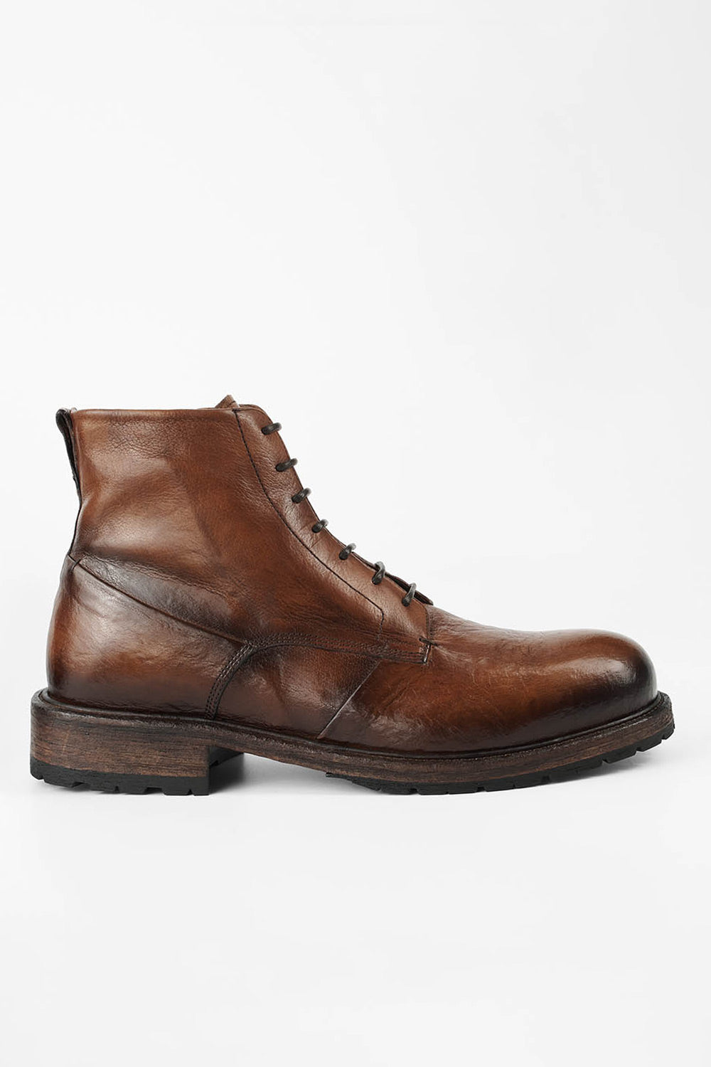 ROWLEY cognac folded laceless boots | untamed street