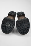 ROWLEY dark-earth folded suede laceless boots.