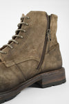 ROWLEY dry-moss folded suede lace up boots.