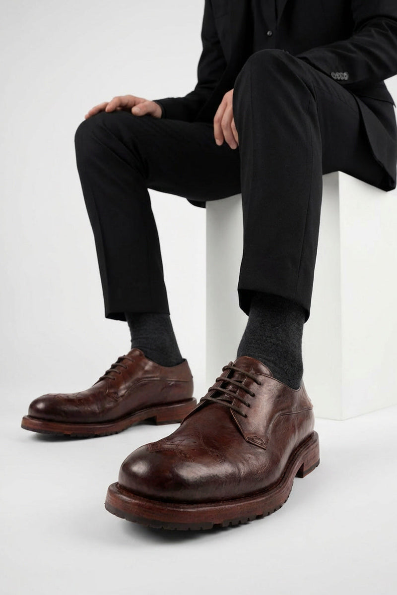 SCOTT dark-terra derby shoes.