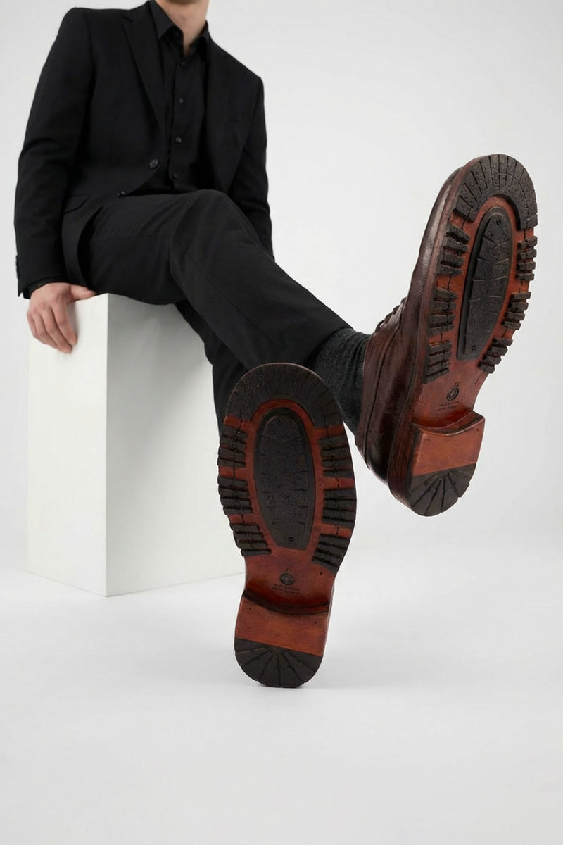 SCOTT dark-terra derby shoes.