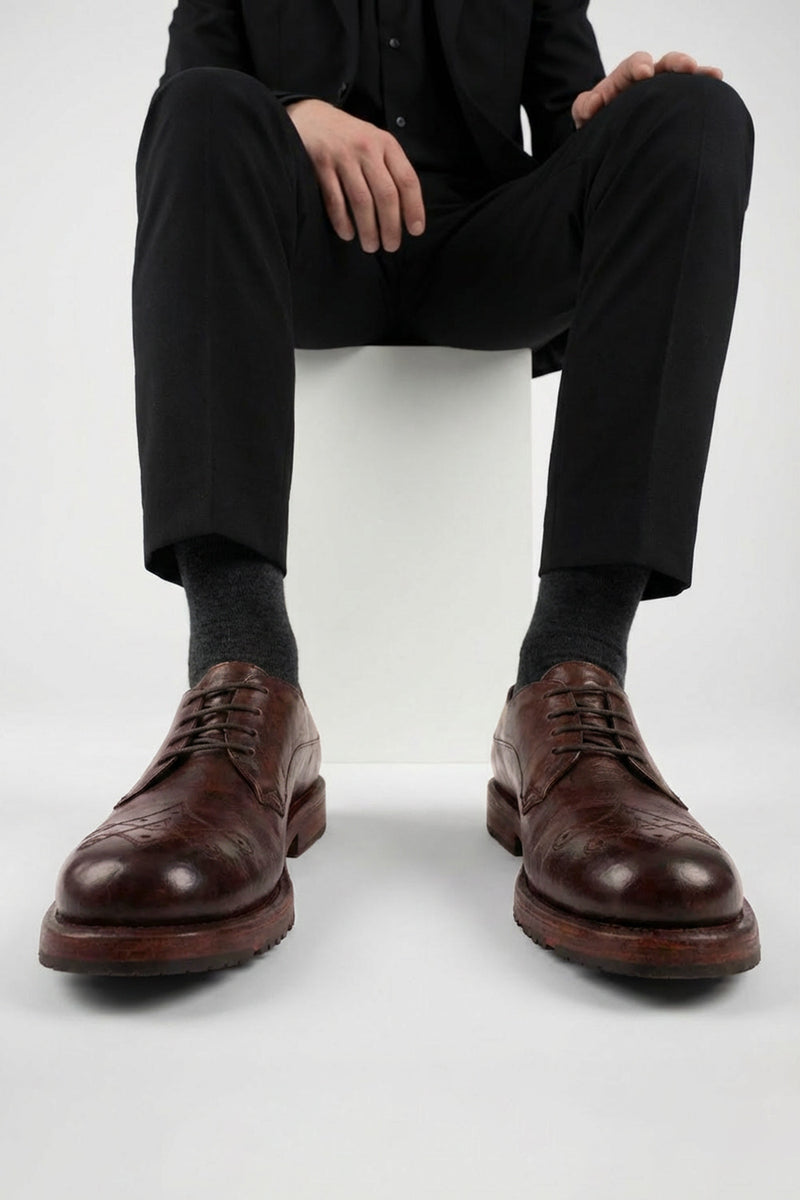 SCOTT dark-terra derby shoes.