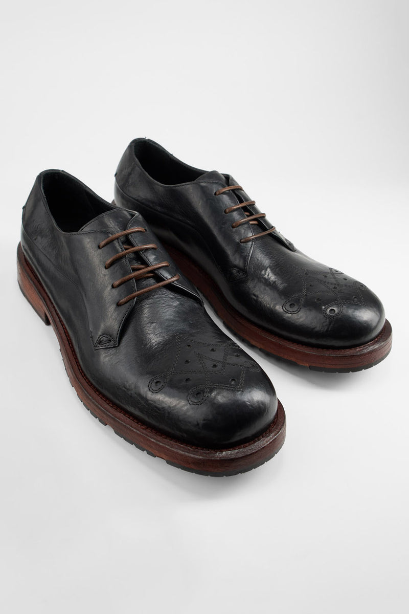 SCOTT jet-black derby shoes.
