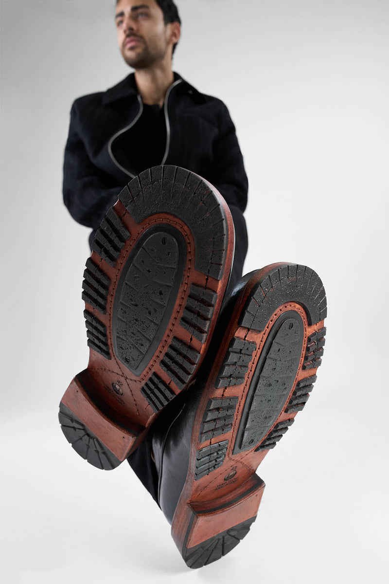 SCOTT jet-black derby shoes.
