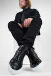 SKYE tuxedo-black triple stitched high sneakers.