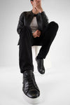 SKYE tuxedo-black ridge sneakers.