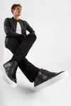 SKYE tuxedo-black ridge sneakers.