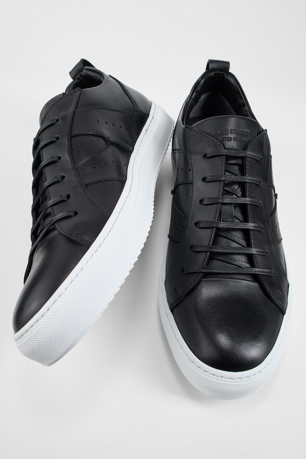 SKYE tuxedo-black ridge sneakers.
