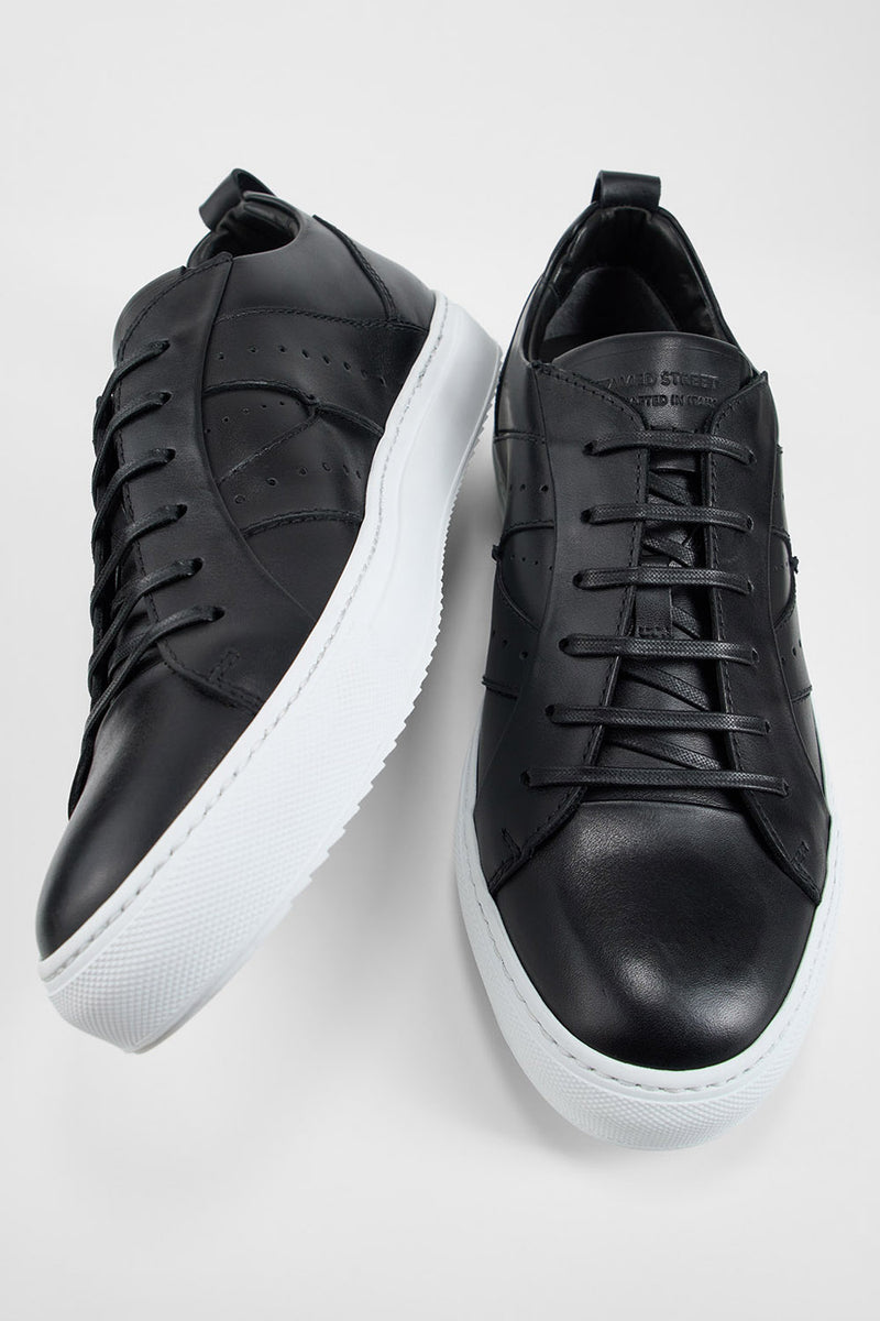 SKYE tuxedo-black ridge sneakers.