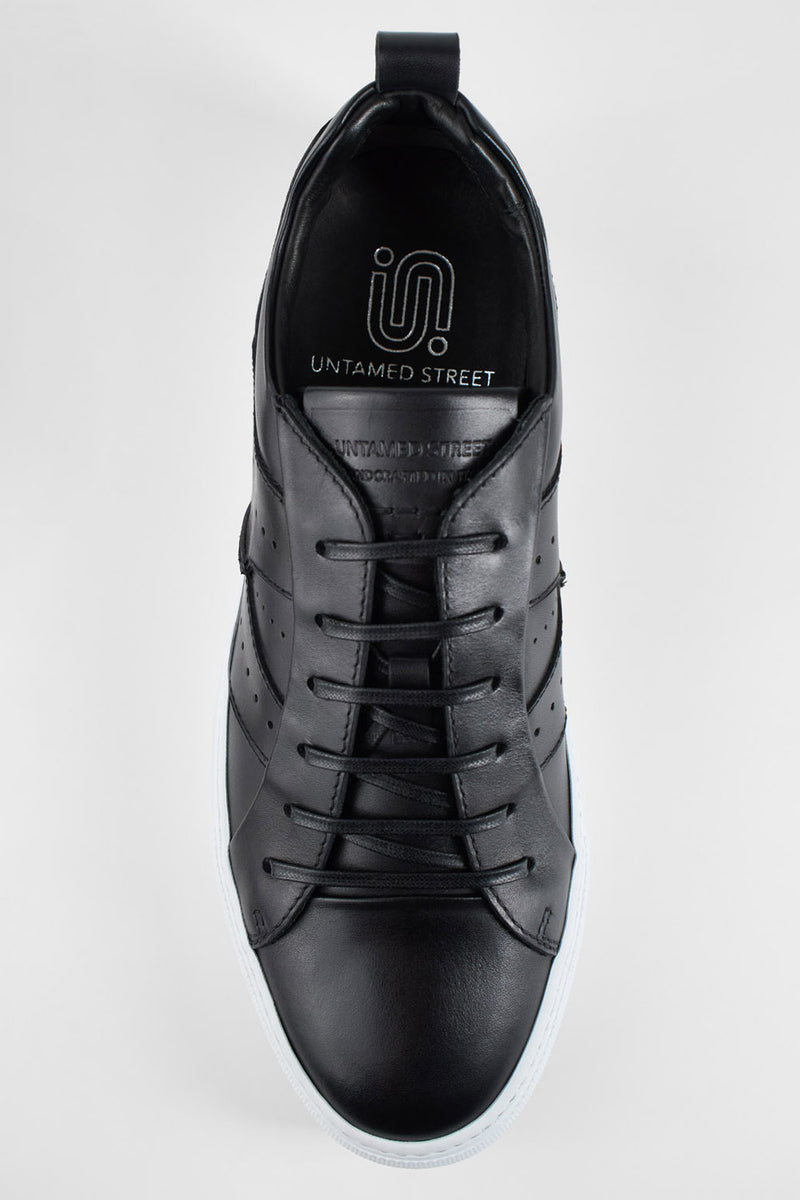 SKYE tuxedo-black ridge sneakers.