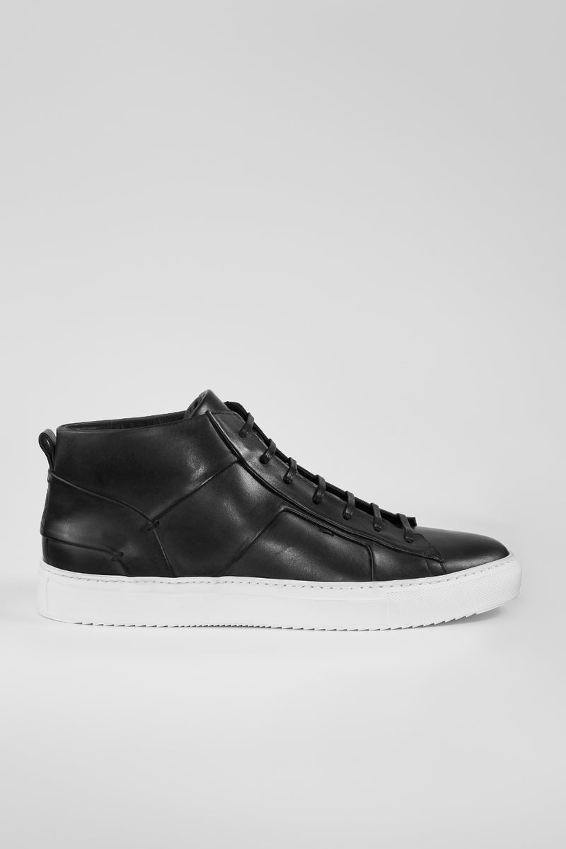 SKYE tuxedo-black folded mid sneakers.