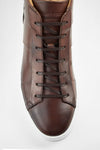 SKYE noble-brown folded mid patina sneakers.