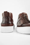 SKYE noble-brown folded mid patina sneakers.