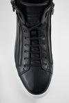 SKYE tuxedo-black triple stitched high sneakers.