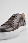 SKYE noble-brown folded patina sneakers.