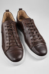 SKYE noble-brown folded patina sneakers.
