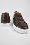 SKYE noble-brown folded patina sneakers.
