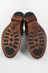 SLOANE chocolate lace-up buckle boots.