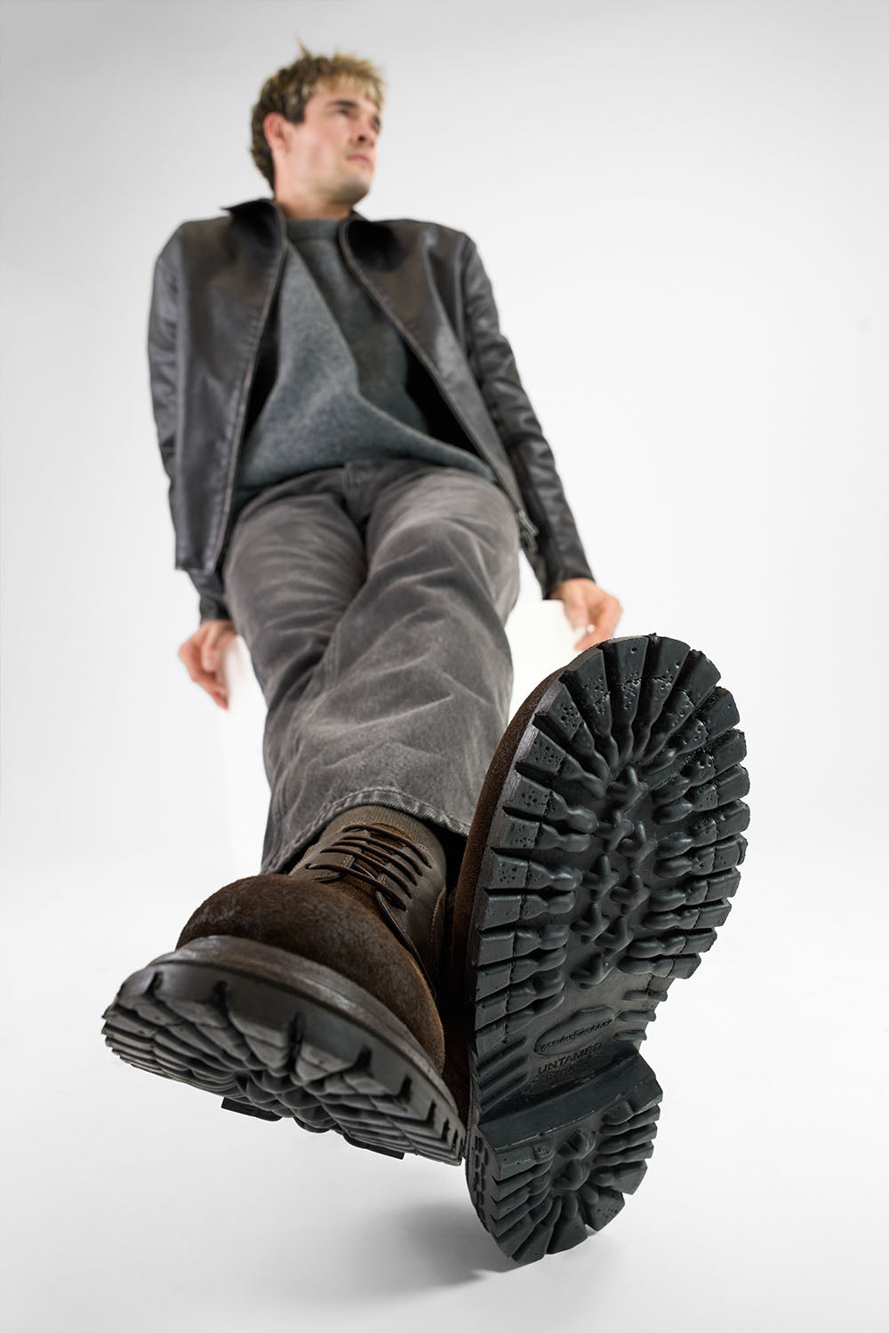 WARRICK java-brown suede derby shoes.