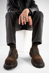 WARRICK java-brown suede derby shoes.