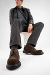 WARRICK java-brown suede derby shoes.
