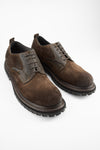 WARRICK java-brown suede derby shoes.
