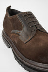 WARRICK java-brown suede derby shoes.