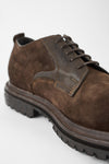 WARRICK java-brown suede derby shoes.