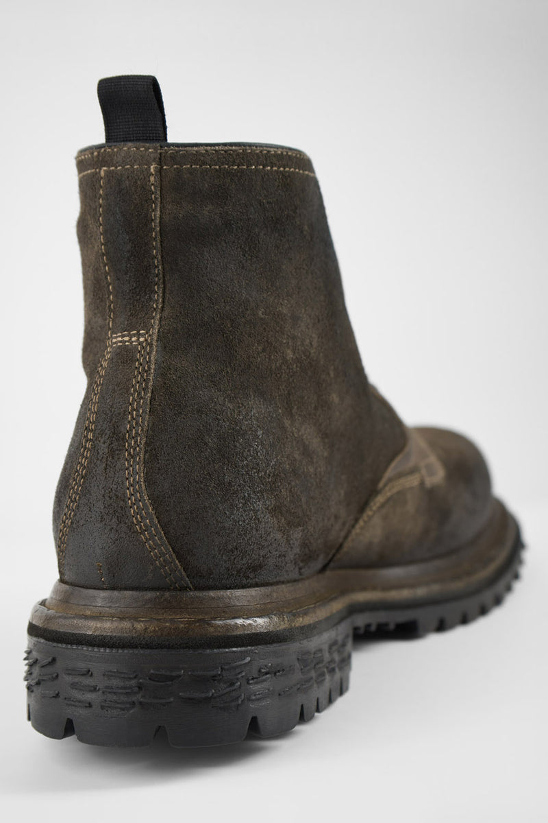 WARRICK dark-moss lace up boots.