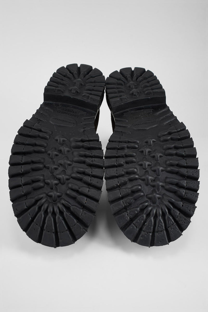 WARRICK dark-moss lace up boots.