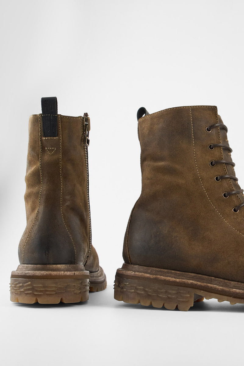 WARRICK tundra-brown suede military boots.