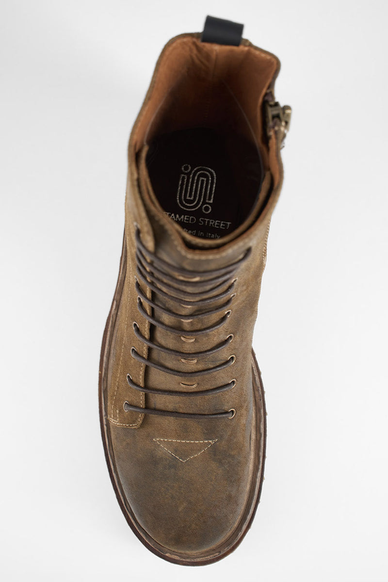 WARRICK tundra-brown suede military boots.