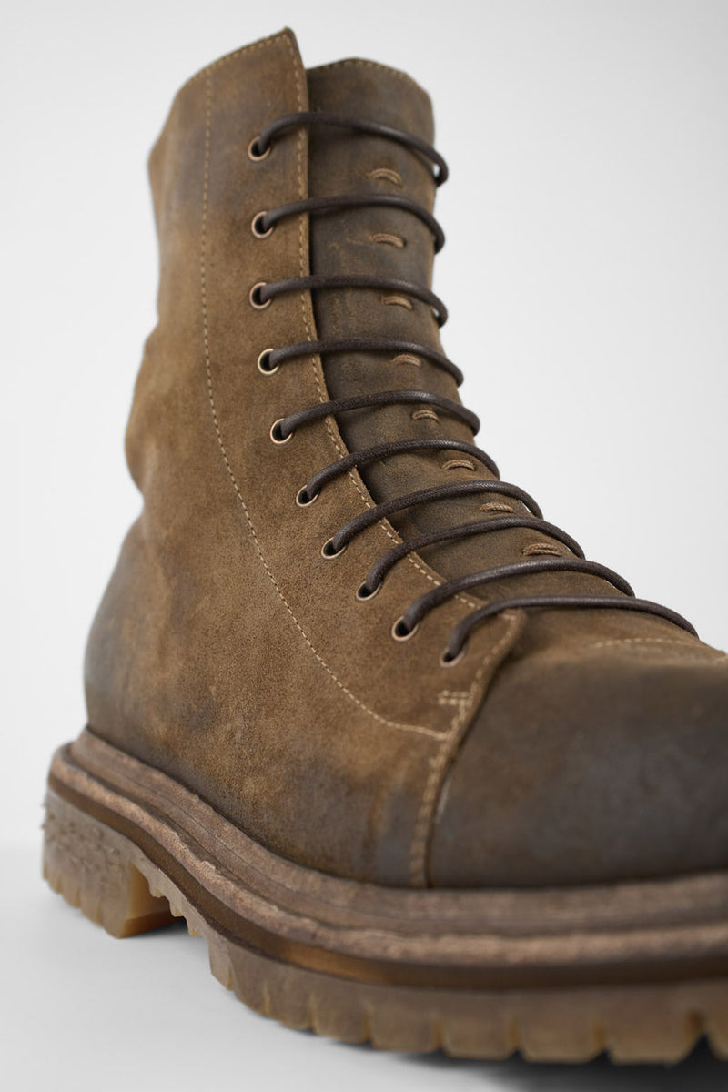 WARRICK tundra-brown suede military boots.