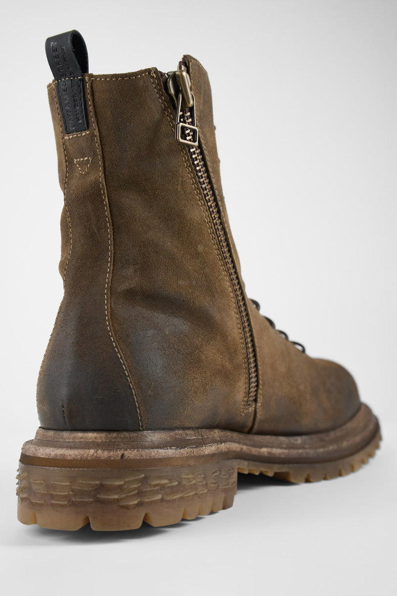 WARRICK tundra-brown suede military boots.
